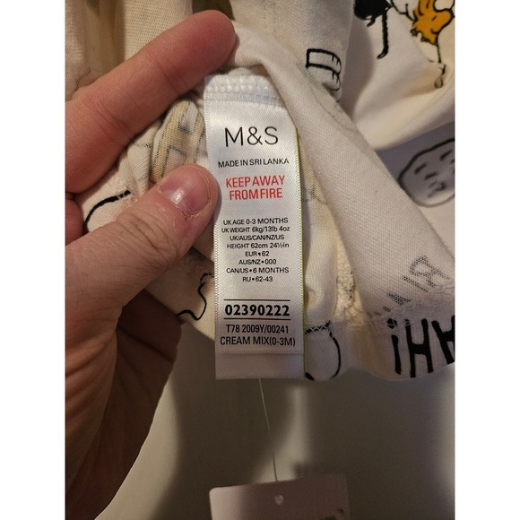 Marks & Spencer Kids Dress with Snoopy Print - Cream and Black - Picture 5 of 6